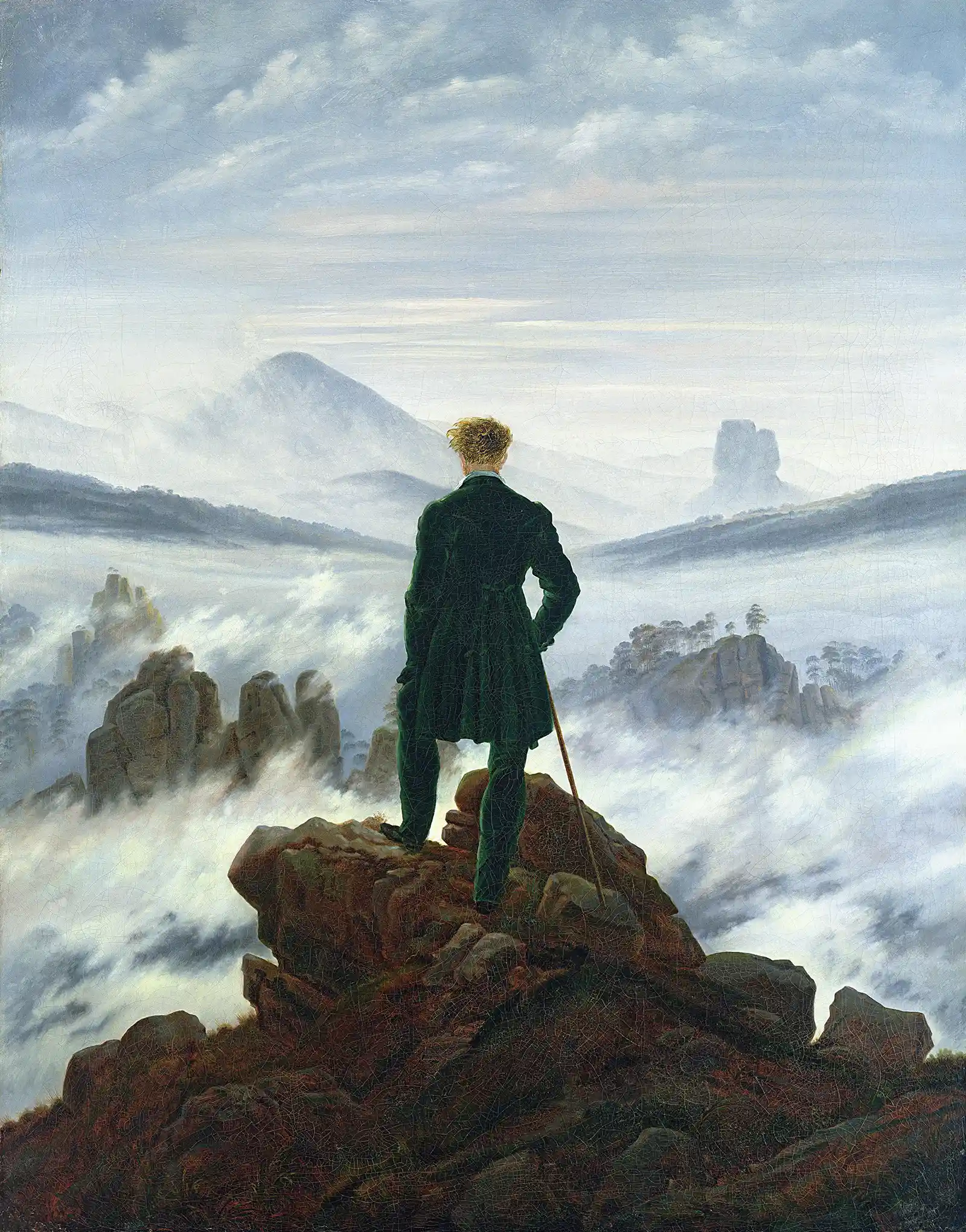 Le Voyageur contemplant une mer de nuages de Caspar David Friedrich